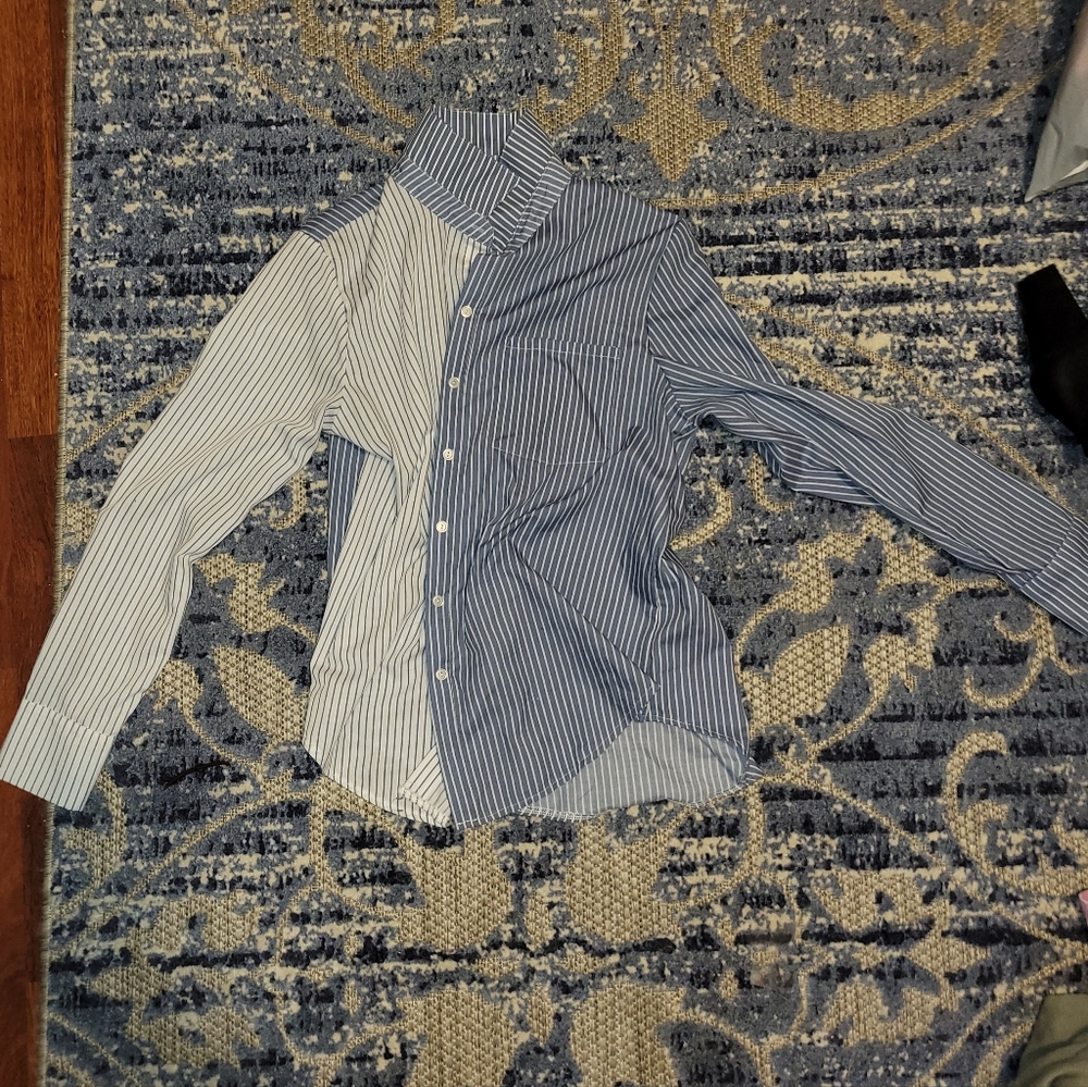 Blue and White Button Down